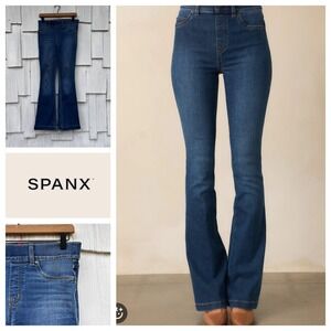SPANX Flare Jeans Women's Size S Medium Wash High Rise Bootcut Denim